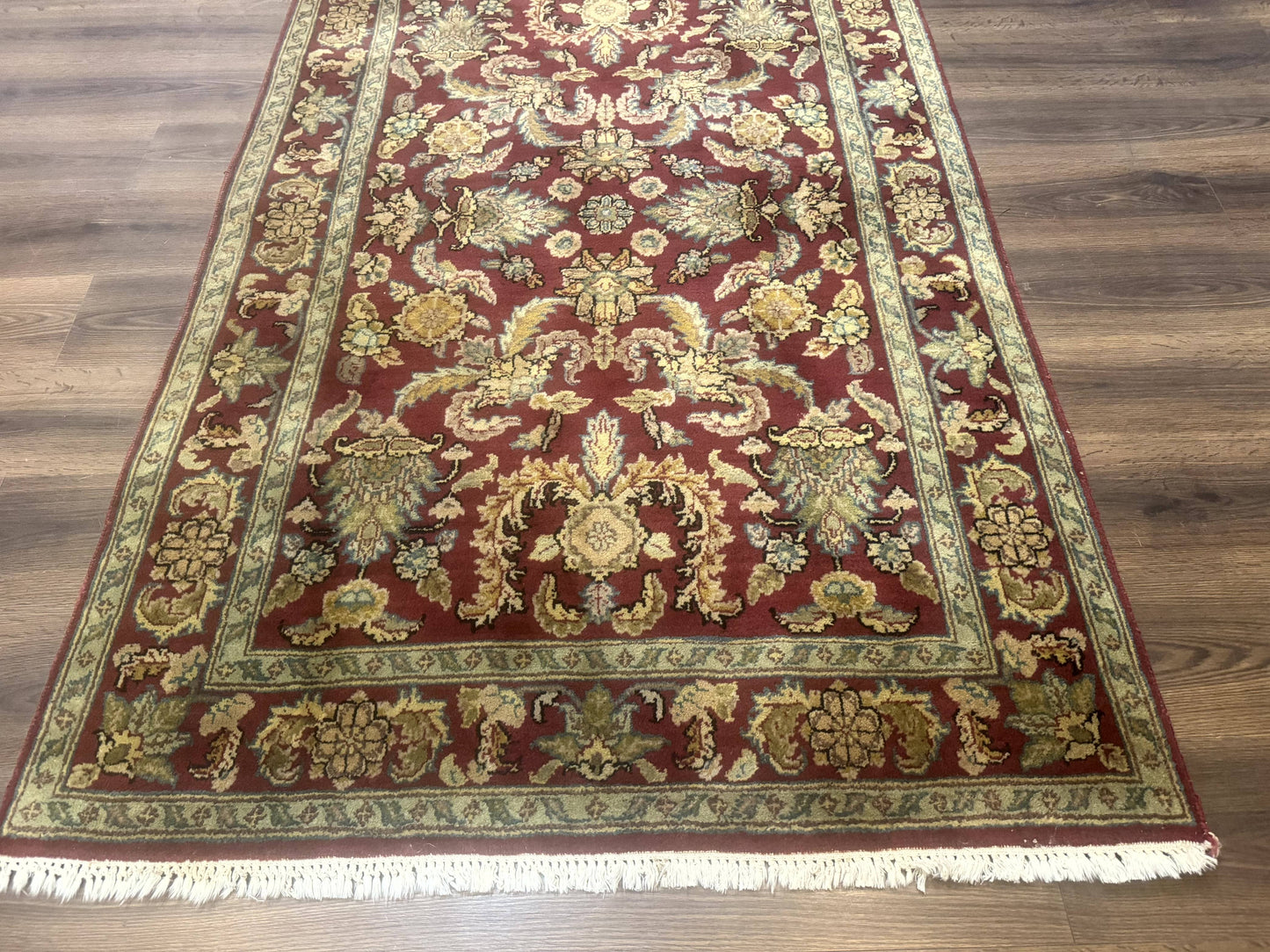 Indo Persian Mahal Rug 4x6, Floral Allover Pattern, Maroon - Nuvé