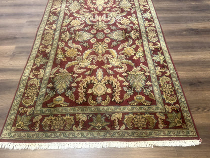Indo Persian Mahal Rug 4x6, Floral Allover Pattern, Maroon - Nuvé