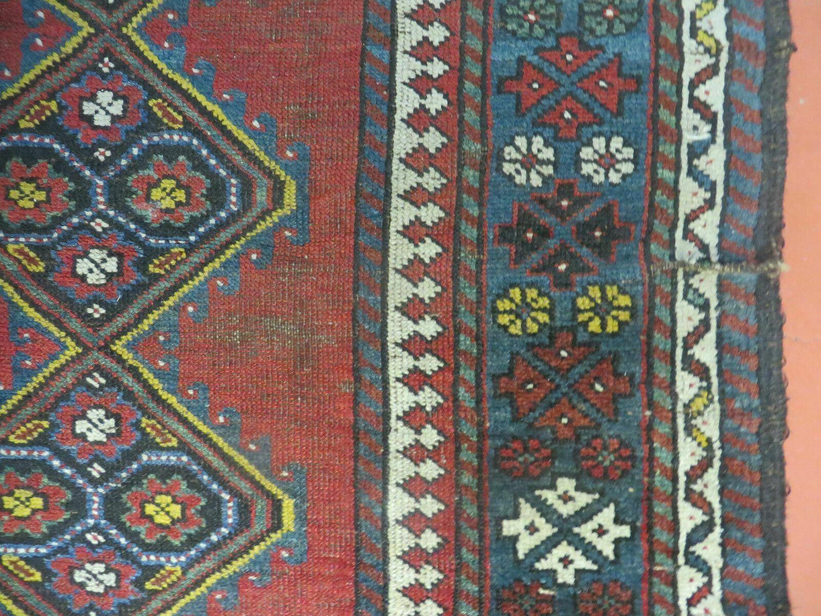 3' X 6' Antique 1920s Handmade Caucasian Karabagh Ganjeh Talesh Wool Rug Nice - Nuvé