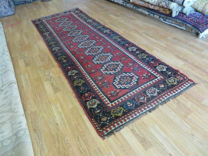 3' 3" X 10' Hand-Knotted Antique Handmade Caucasian Kazak Wool Runner Rug - Nuvé