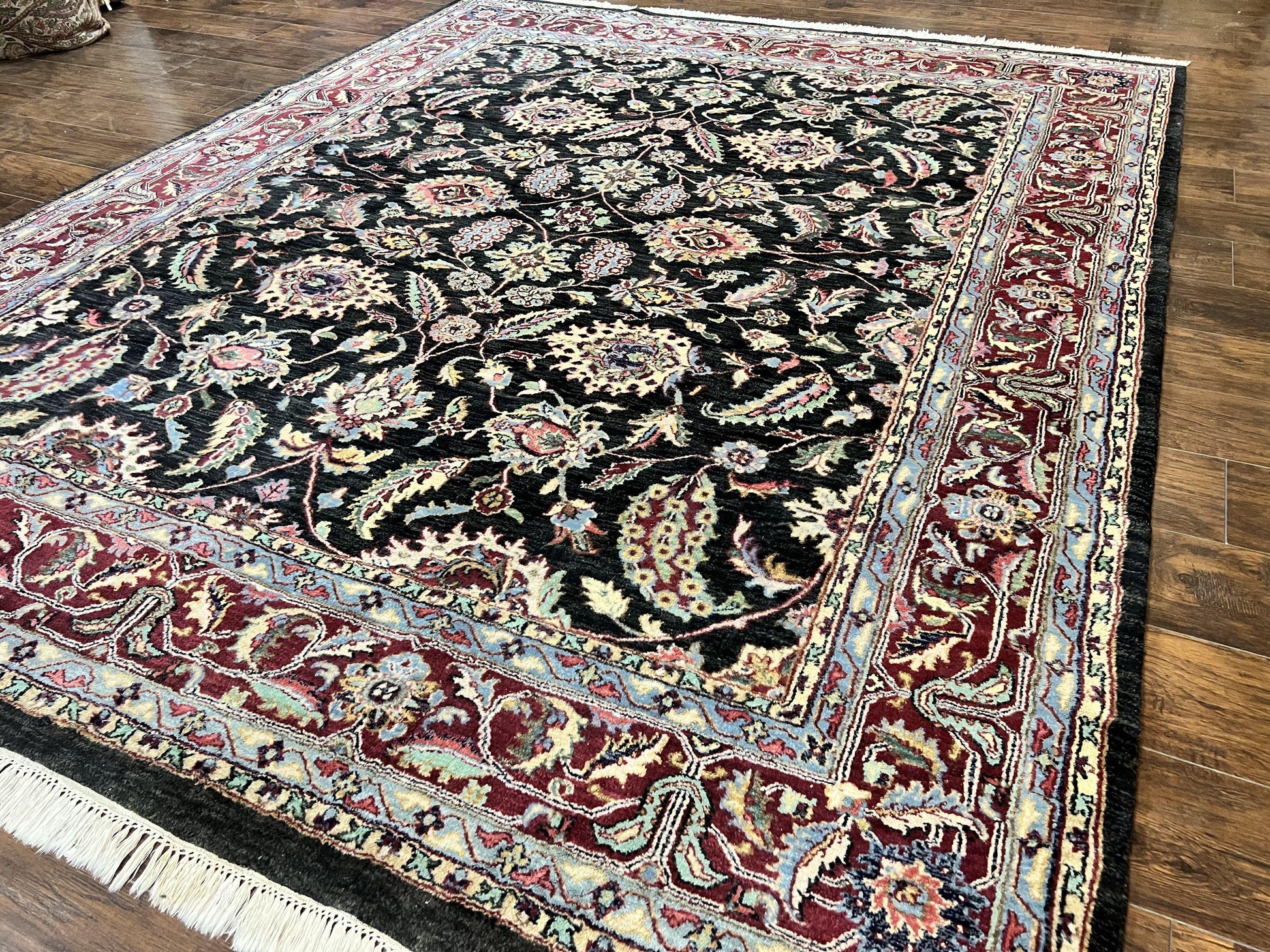 Indo Persian Rug 8x10, Nourison Carpet, Floral, Hand Knotted Vintage Wool Rug - Nuvé
