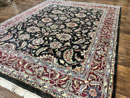 Indo Persian Rug 8x10, Nourison Carpet, Floral, Hand Knotted Vintage Wool Rug - Nuvé