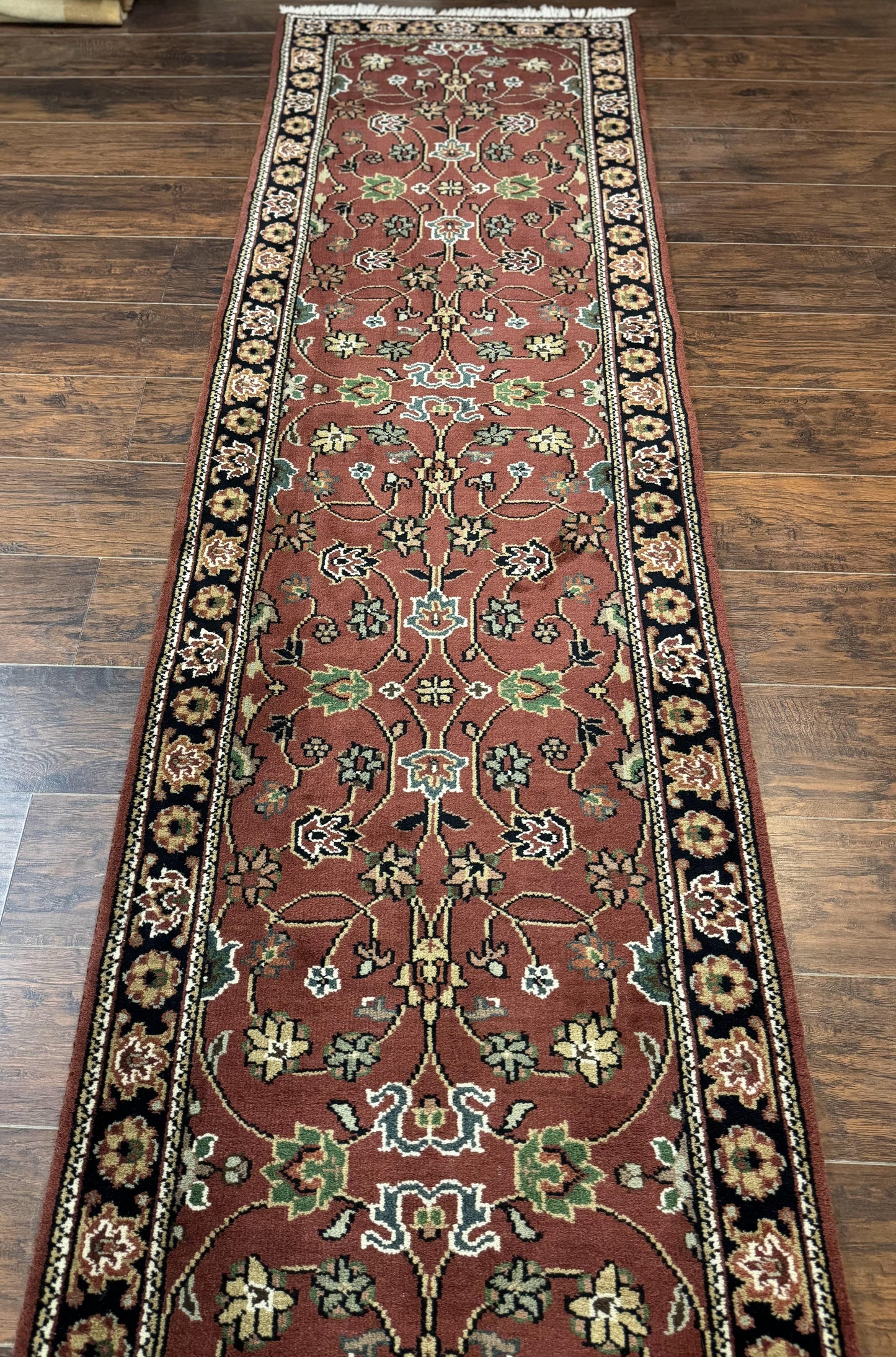 Indo Persian Sarouk Runner Rug 2.8 x 20 ft Runner for Hallway, Long Runner Rug, Handmade - Nuvé