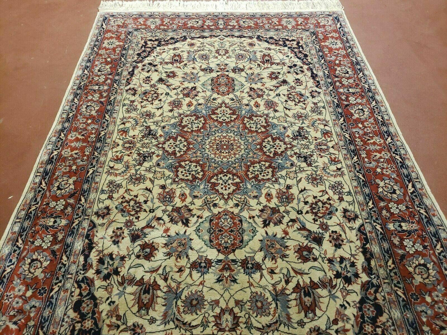4' X 6' Handmade Ultra Fine Chinese Floral Oriental Wool Rug Hand Knotted Beige - Nuvé