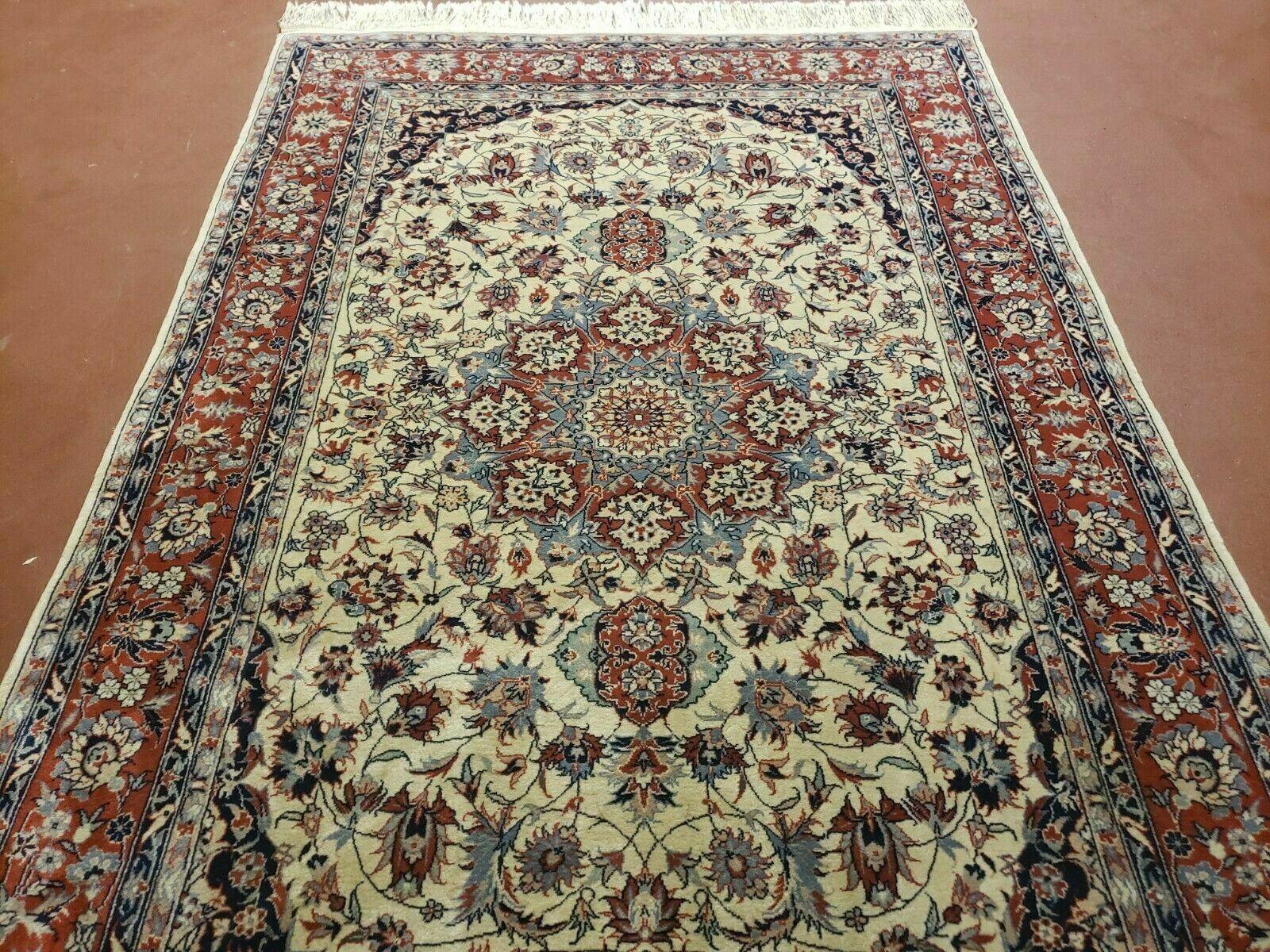 4' X 6' Handmade Ultra Fine Chinese Floral Oriental Wool Rug Hand Knotted Beige - Nuvé