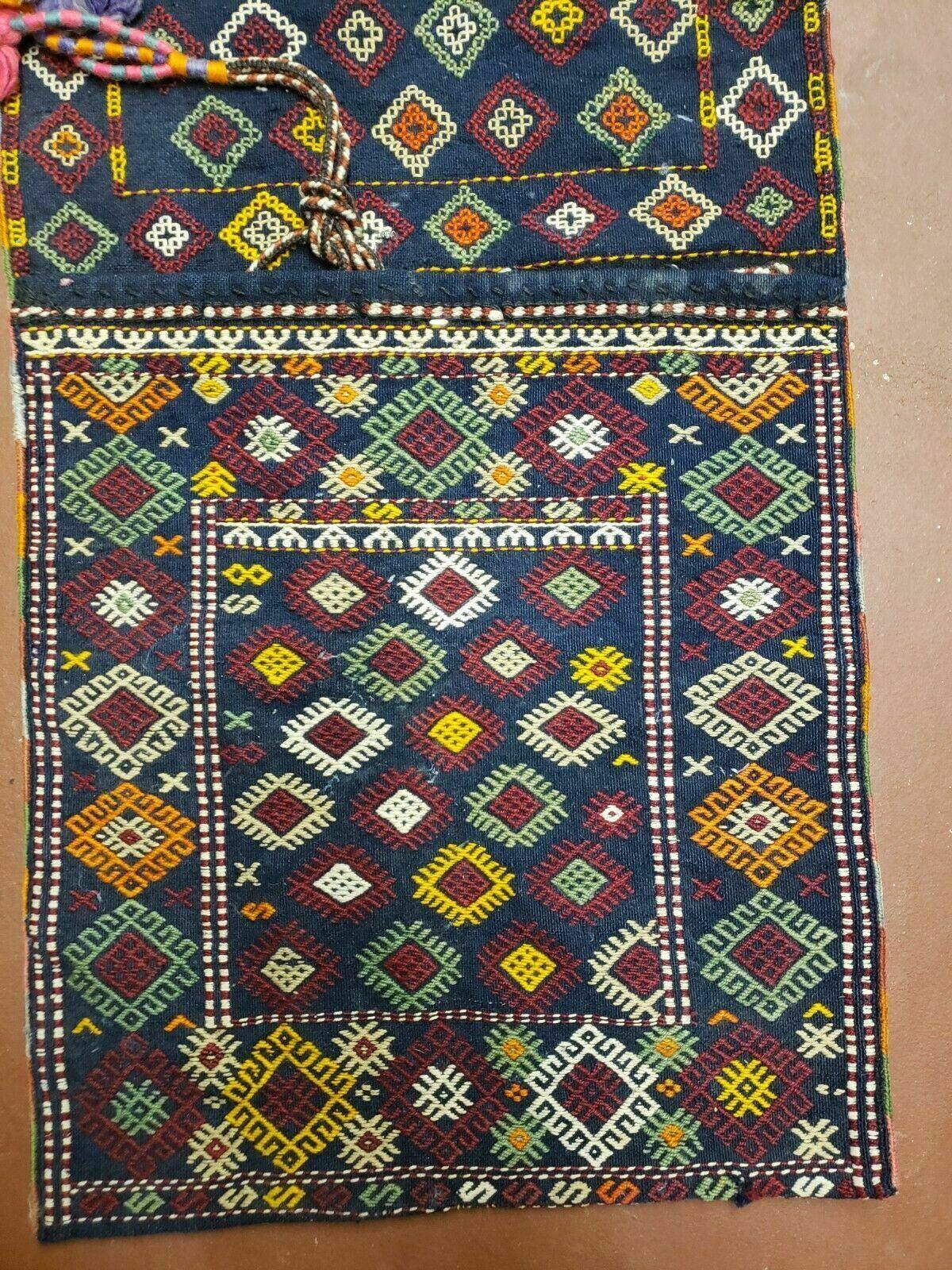2' X 4' Handmade Turkish Tribal Kilim Wool Rug Double Saddle Bag Khorjin Nice - Nuvé