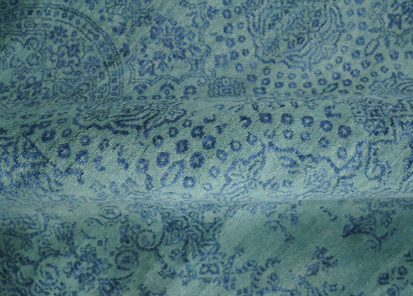 9x12 Fine Hand Knotted Blue and Teal Traditional Vintage Persian Style Antique Wool Rug | AGR33 - Nuvé