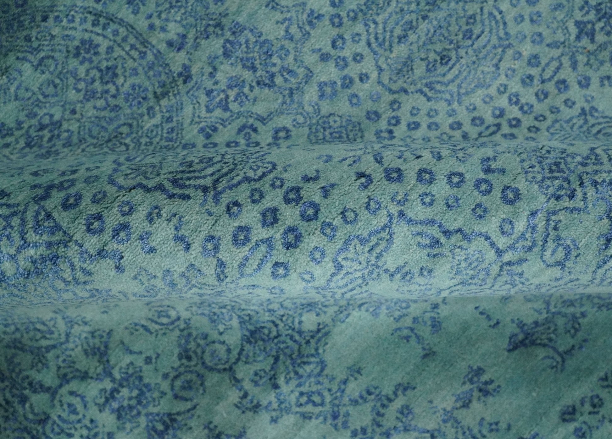 9x12 Fine Hand Knotted Blue and Teal Traditional Vintage Persian Style Antique Wool Rug | AGR33 - Nuvé