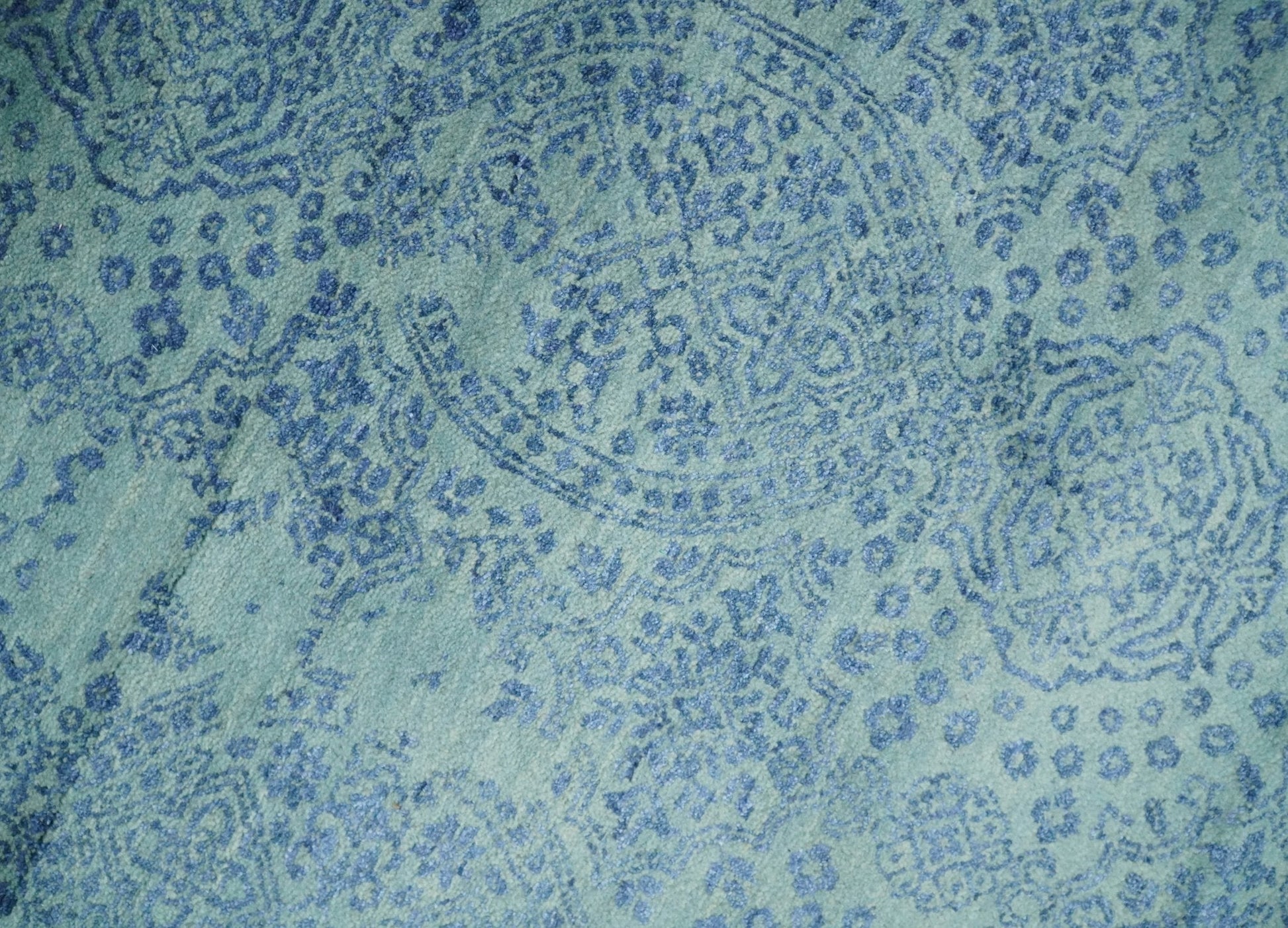 9x12 Fine Hand Knotted Blue and Teal Traditional Vintage Persian Style Antique Wool Rug | AGR33 - Nuvé