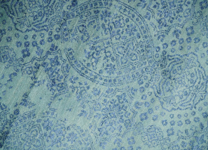 9x12 Fine Hand Knotted Blue and Teal Traditional Vintage Persian Style Antique Wool Rug | AGR33 - Nuvé