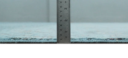 9x12 Fine Hand Knotted Blue and Brown Traditional Vintage Persian Wool and Silk Area Rug | AGR32 - Nuvé