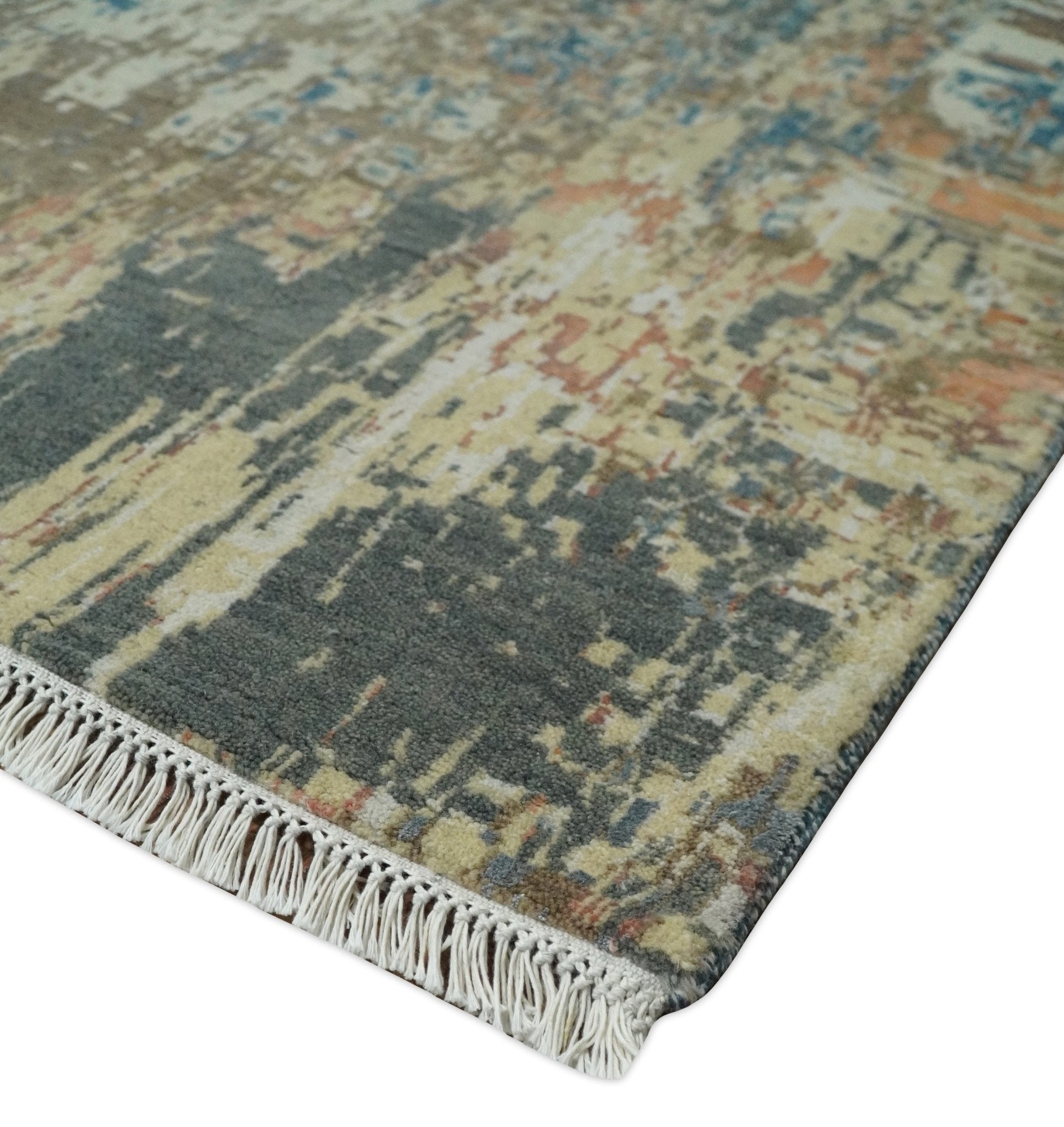 9x12 Fine Hand Knotted Brown Multicolor Modern Abstract Wool Area Rug | AGR34 - Nuvé