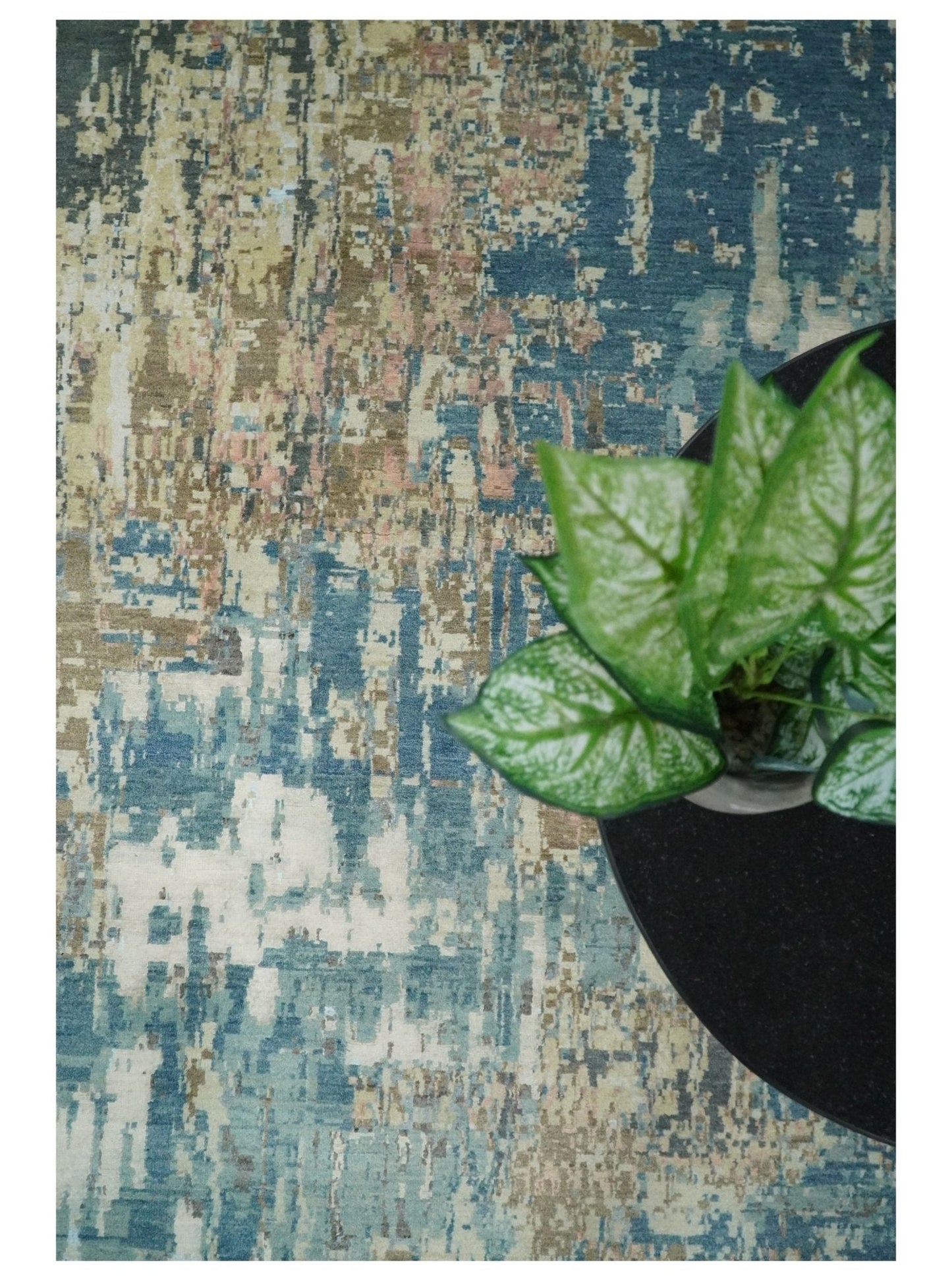 9x12 Fine Hand Knotted Brown Multicolor Modern Abstract Wool Area Rug | AGR34 - Nuvé