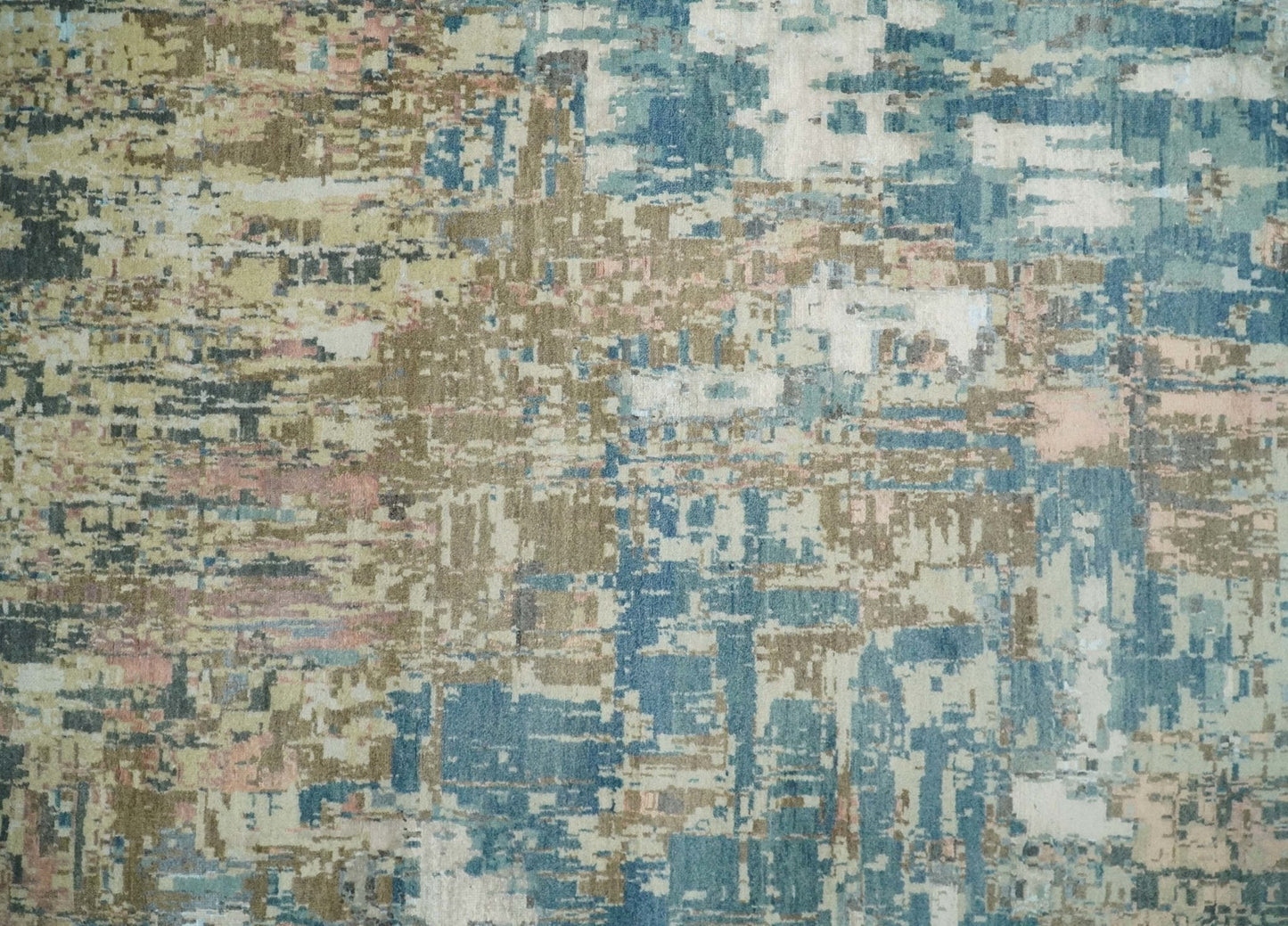 9x12 Fine Hand Knotted Brown Multicolor Modern Abstract Wool Area Rug | AGR34 - Nuvé