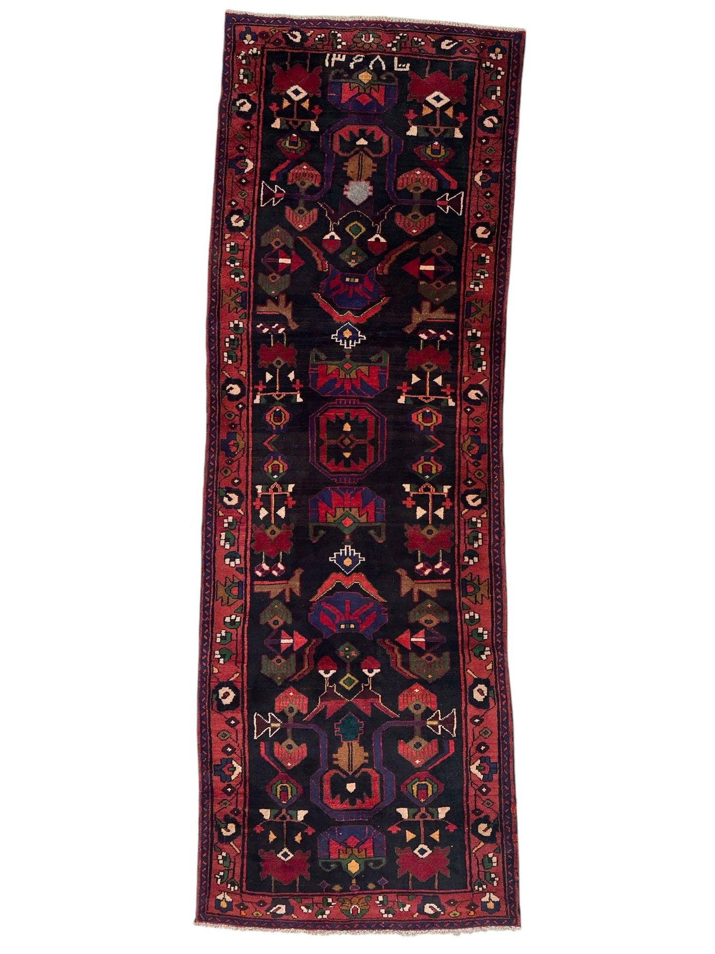 Hand-Knotted Persian Hamadan Runner - 3'6" x 10' | Tribal Wool Rug - Nuvé