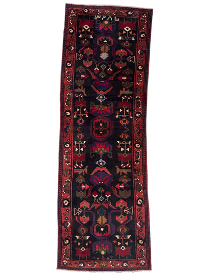 Hand-Knotted Persian Hamadan Runner - 3'6" x 10' | Tribal Wool Rug - Nuvé