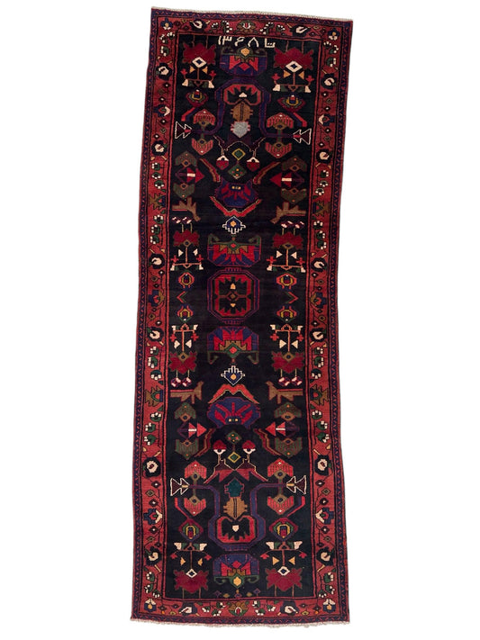 Hand-Knotted Persian Hamadan Runner - 3'6" x 10' | Tribal Wool Rug - Nuvé