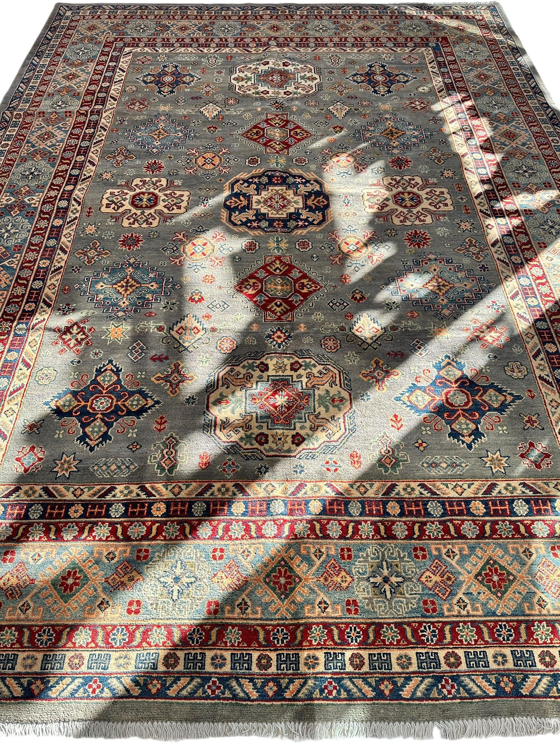 Hand-Knotted Afghani Kazak Wool Rug 8’11” x 11’10” - Nuvé