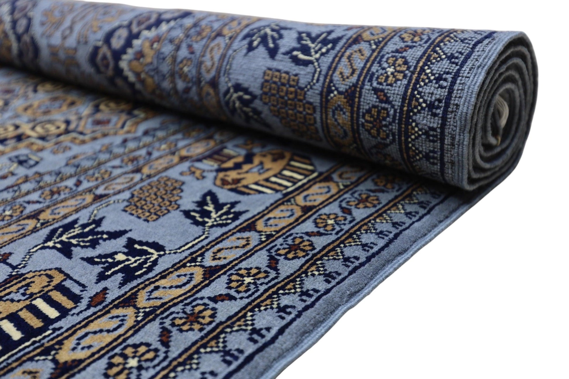 Hand-Knotted Zerkhaki Afghan Wool Area Rug – 6'11" x 10'3" | Elegant Grey-Toned Design - Nuvé