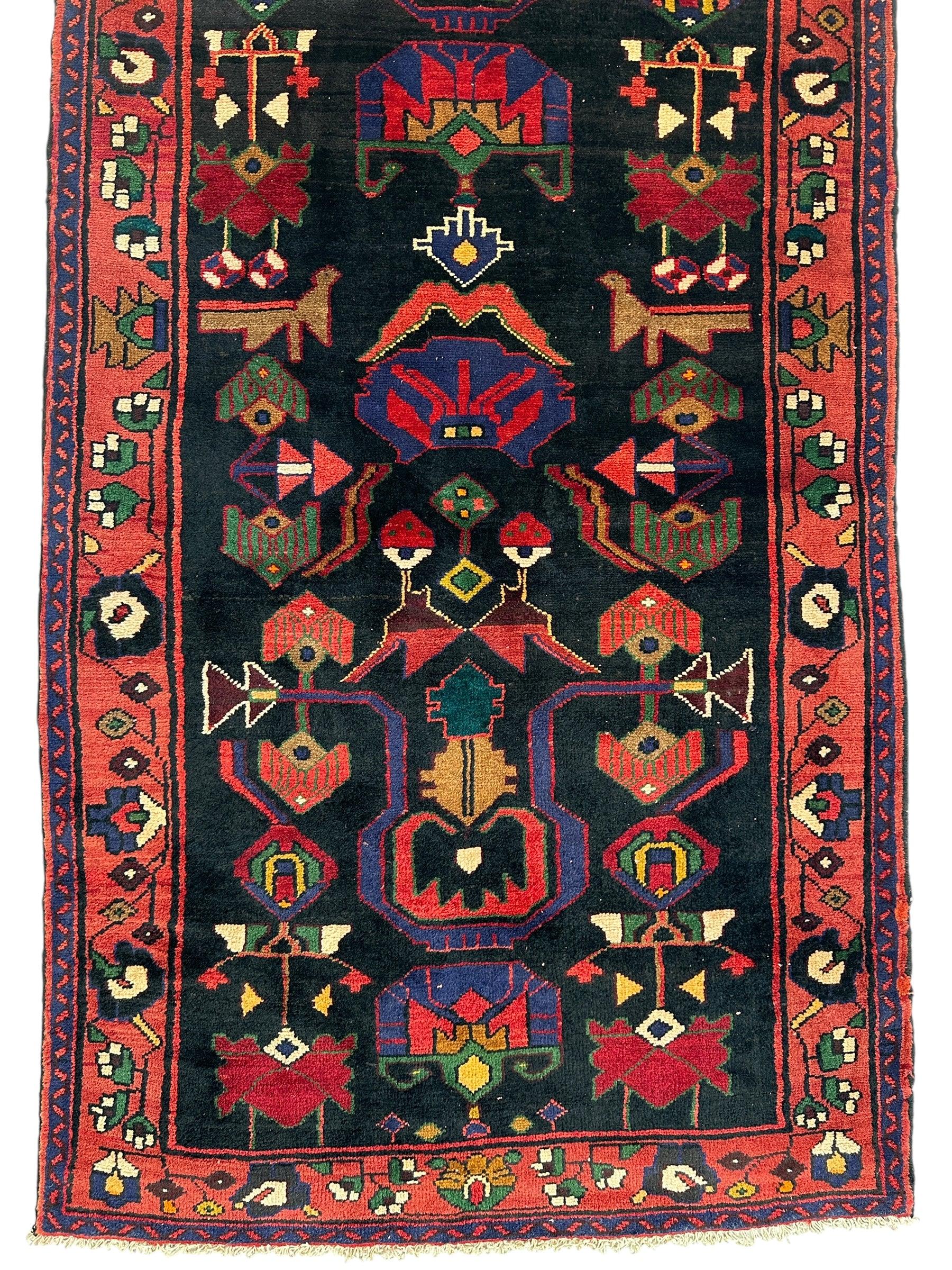 Hand-Knotted Persian Hamadan Runner - 3'6" x 10' | Tribal Wool Rug - Nuvé