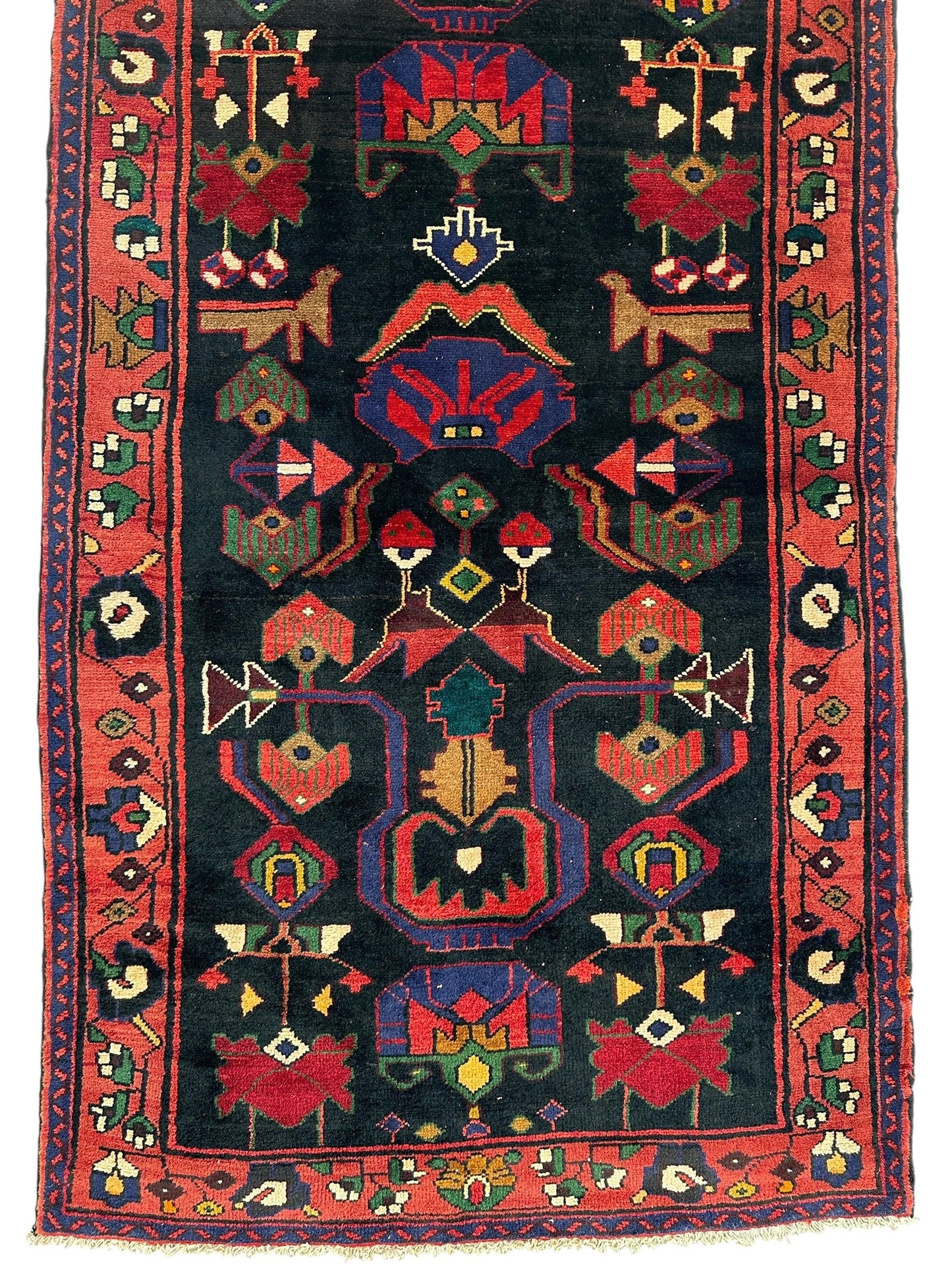 Hand-Knotted Persian Hamadan Runner - 3'6" x 10' | Tribal Wool Rug - Nuvé