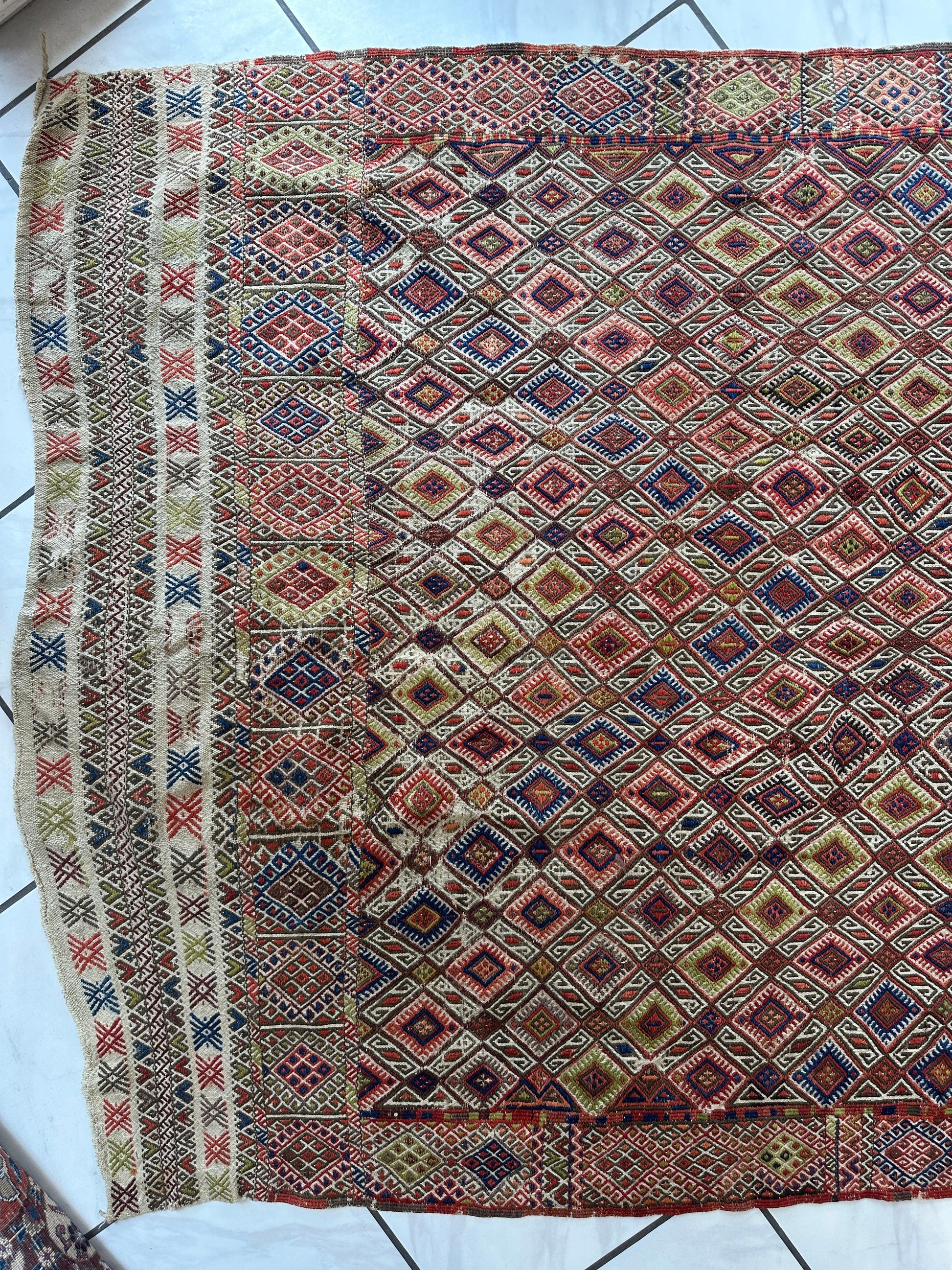 Antique Turkish Jajim Wool Rug 5’6” x 14’5” - Nuvé