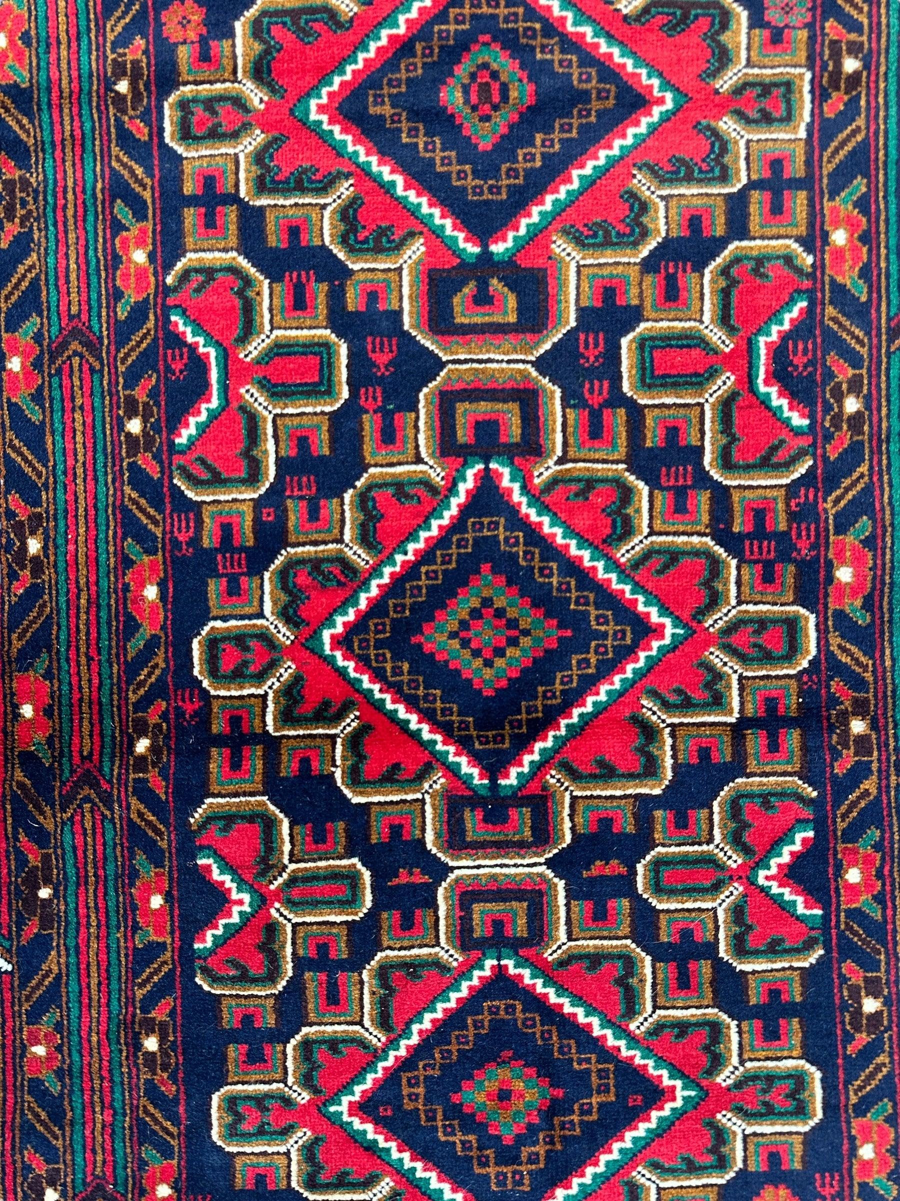 Hand-Knotted Afghani Baluch Wool Rug - 2'10" x 5' - Nuvé