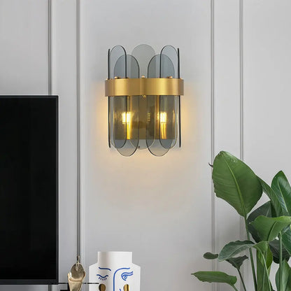 Gold Oval Glass Wall Lamp - Nuvé