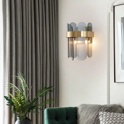 Gold Oval Glass Wall Lamp - Nuvé