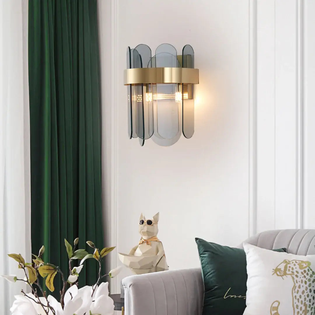 Gold Oval Glass Wall Lamp - Nuvé