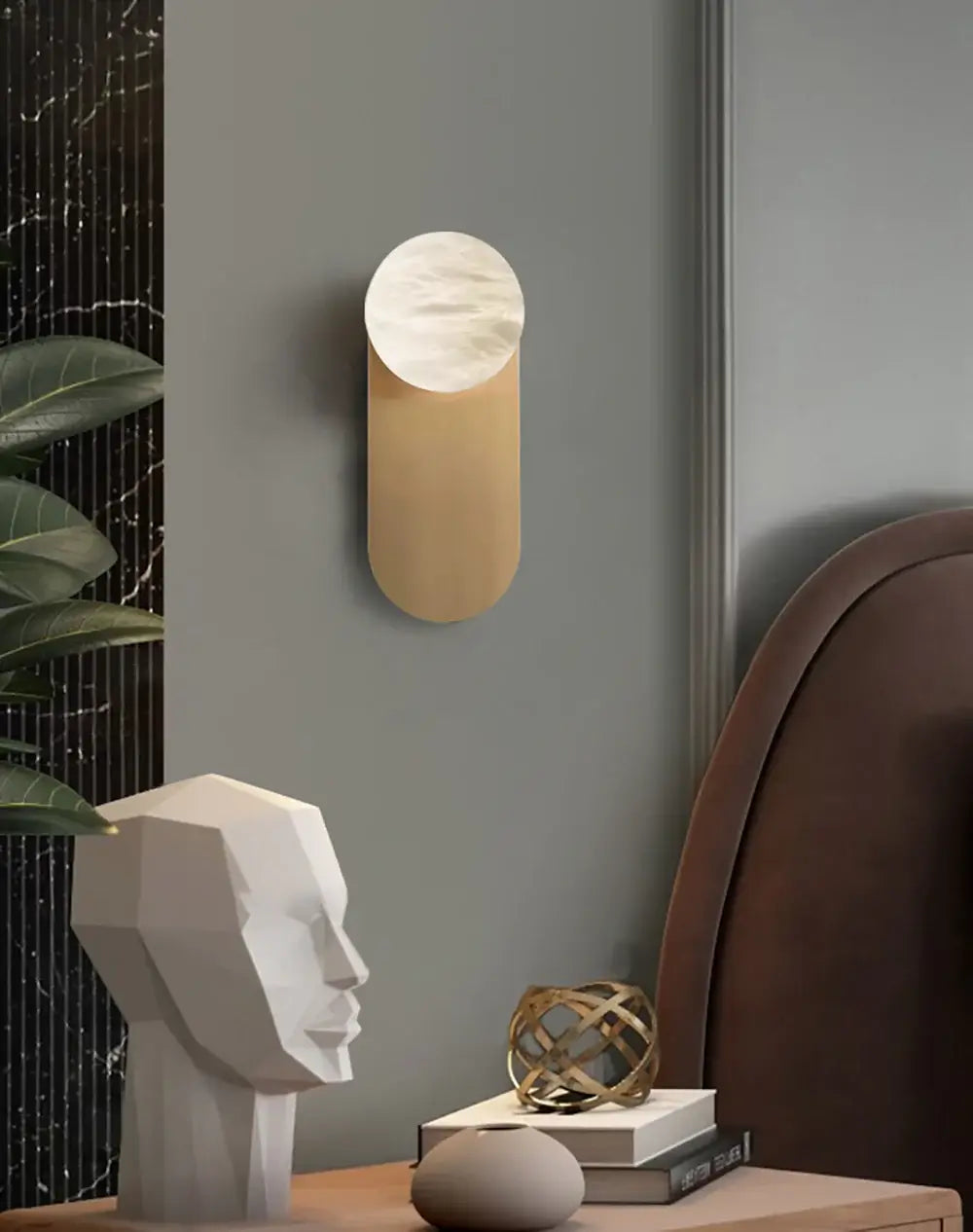 Alabaster Copper Adrion Wall Light - Nuvé
