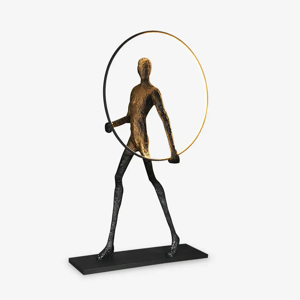 Modern Aeon sculpture floor lamp by korewolamp featuring a sleek, artistic design with a tall, sculptural base and a round lampshade.