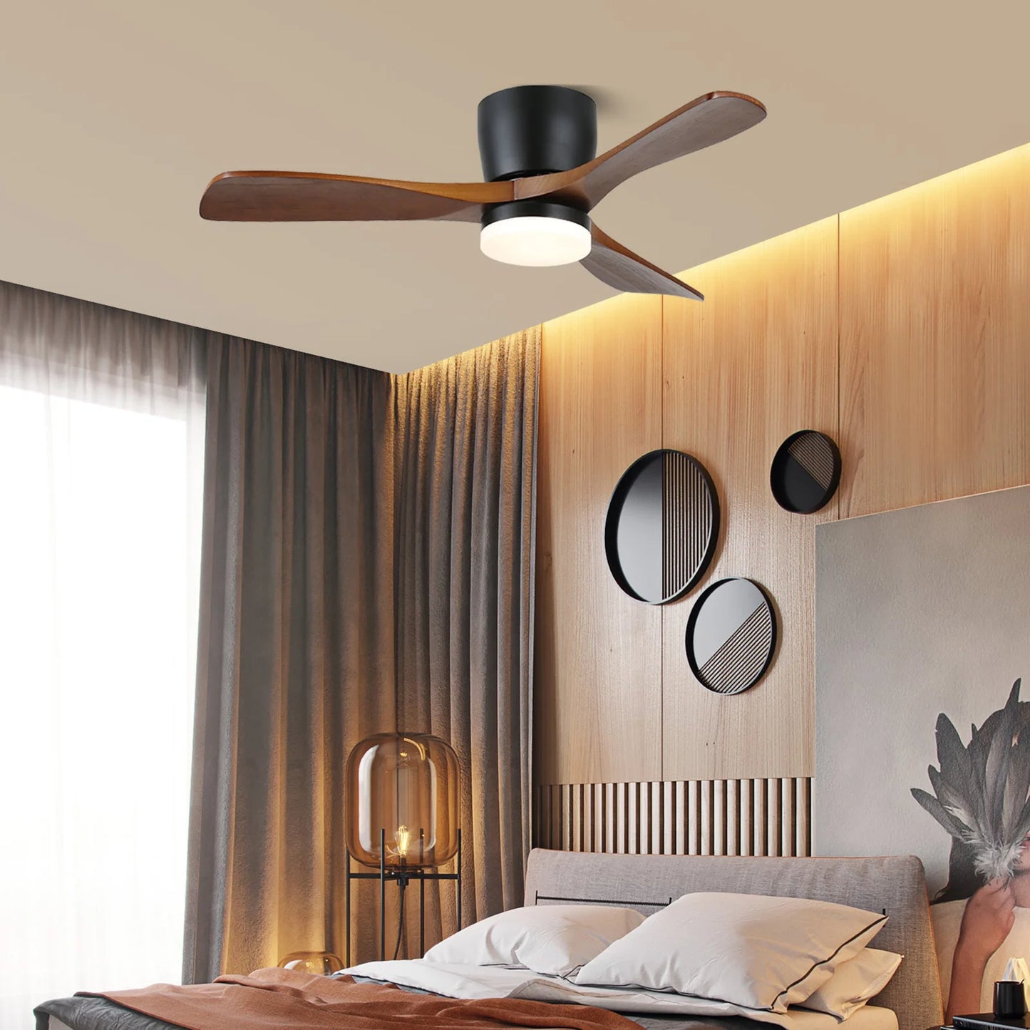 Aerodynamics Wooden Ceiling Fan Light - Nuvé