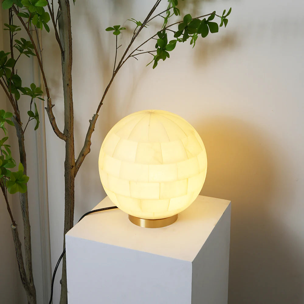 Alabaster Ball Table Lamp - Nuvé