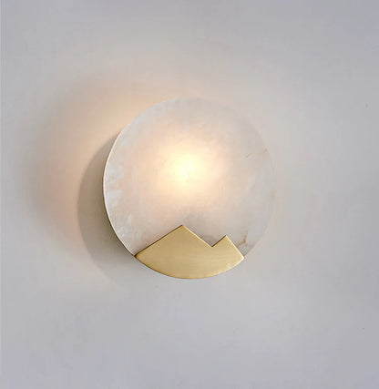 Alabaster Brass Wall Light