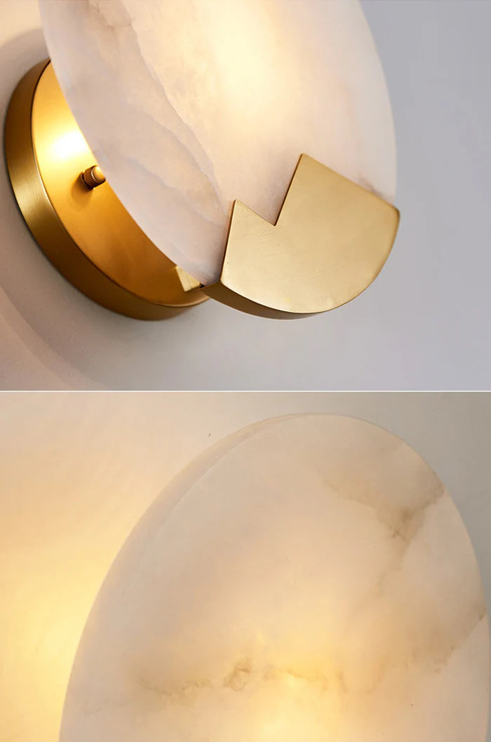 Alabaster Brass Wall Light - Nuvé
