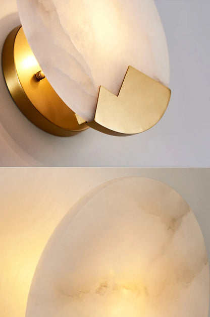 Alabaster Brass Wall Light - Nuvé