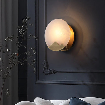 Alabaster Brass Wall Light