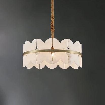 Alabaster Cloudscape Brass Chandelier - Nuvé