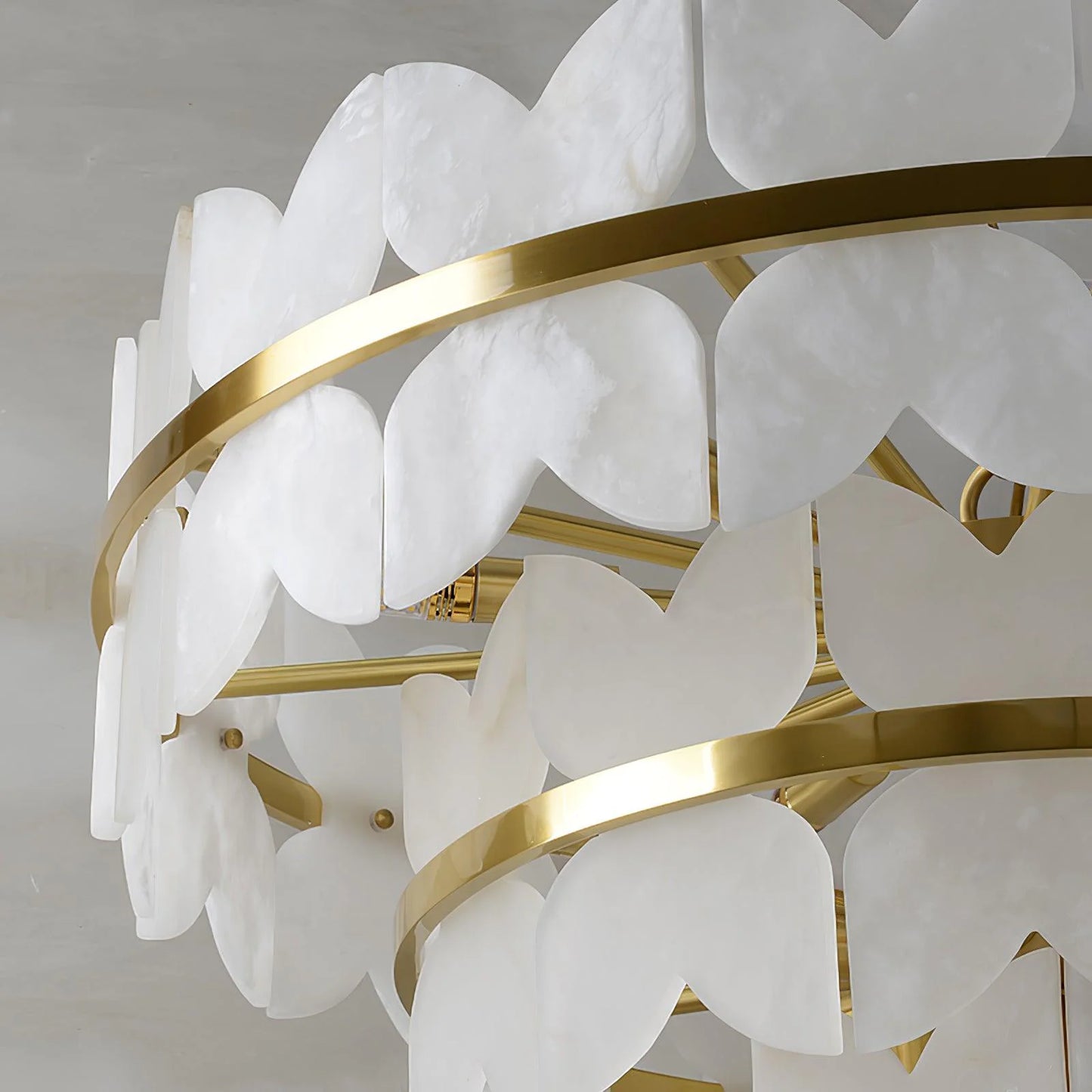 Alabaster Cloudscape Brass Chandelier - Nuvé