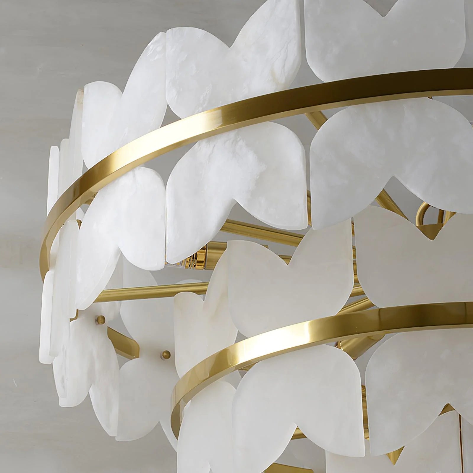 Alabaster Cloudscape Brass Chandelier - Nuvé