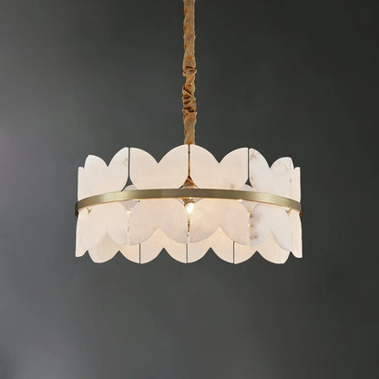 Alabaster Cloudscape Brass Chandelier - Nuvé