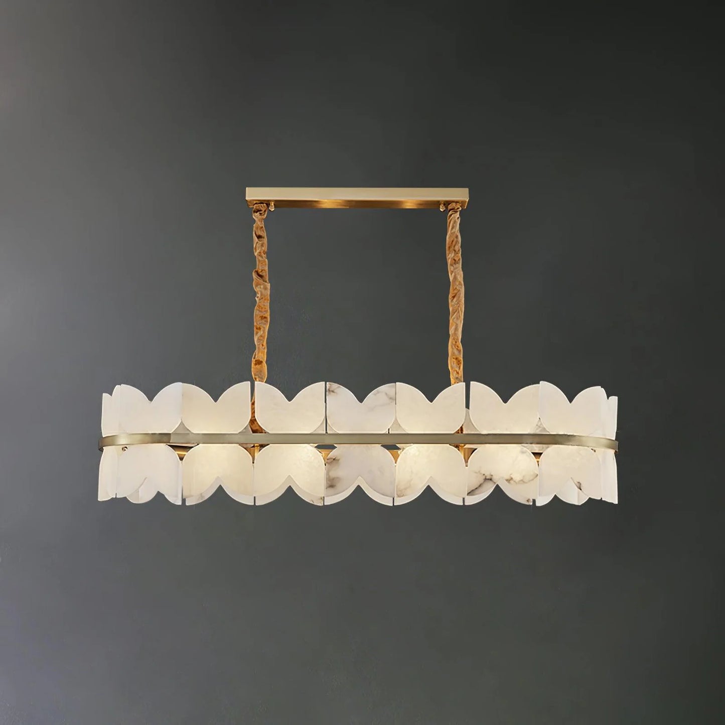 Alabaster Cloudscape Brass Chandelier - Nuvé