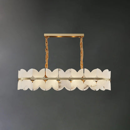 Alabaster Cloudscape Brass Chandelier - Nuvé
