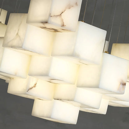 Cube Alabaster Staircase Chandelier - Nuvé