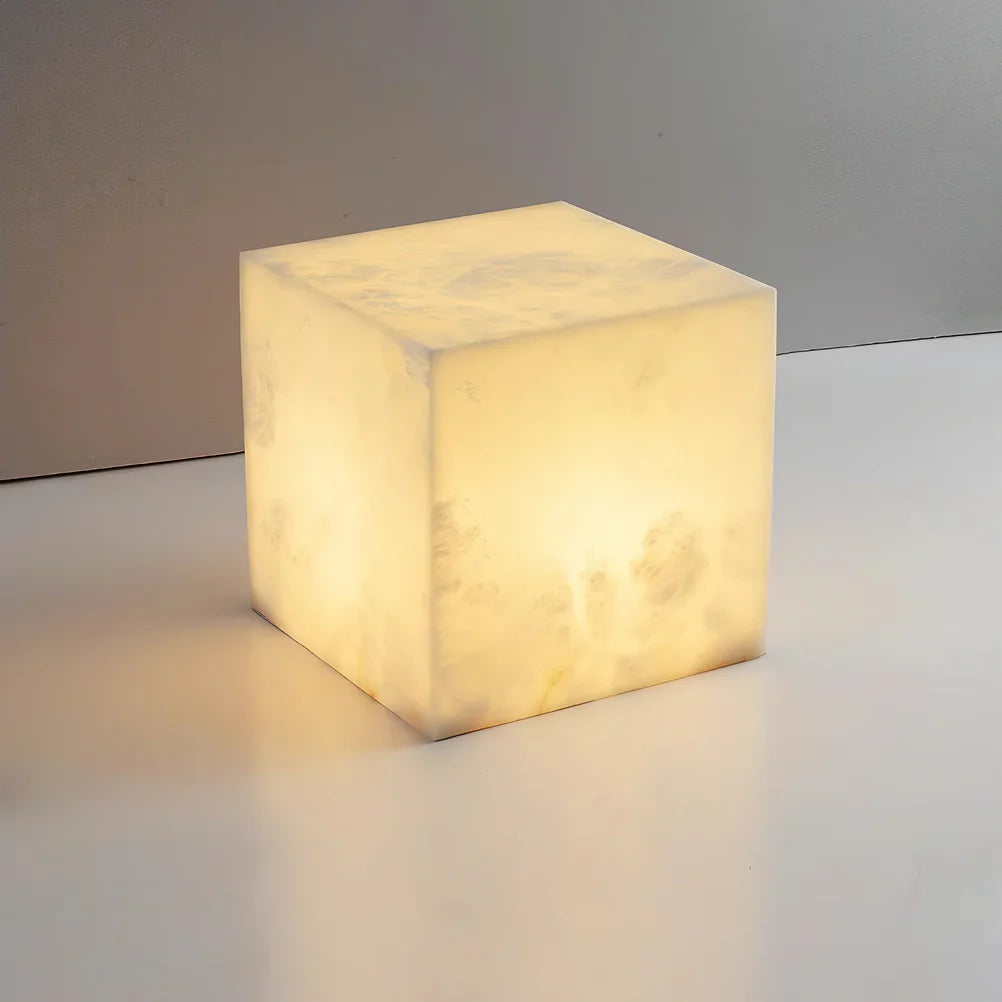 Alabaster Cubic Table Lamp - Nuvé