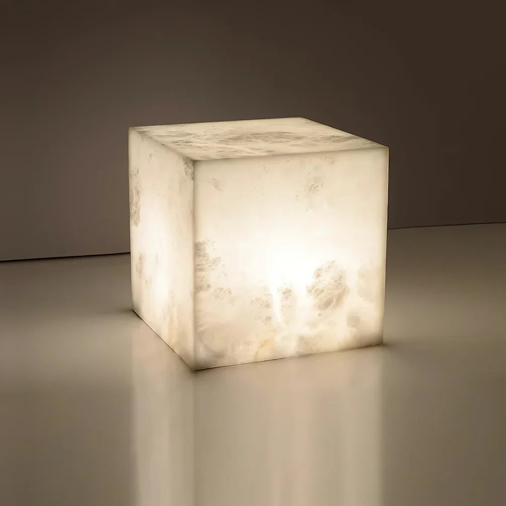Alabaster Cubic Table Lamp - Nuvé