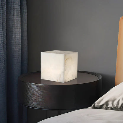Alabaster Cubic Table Lamp - Nuvé