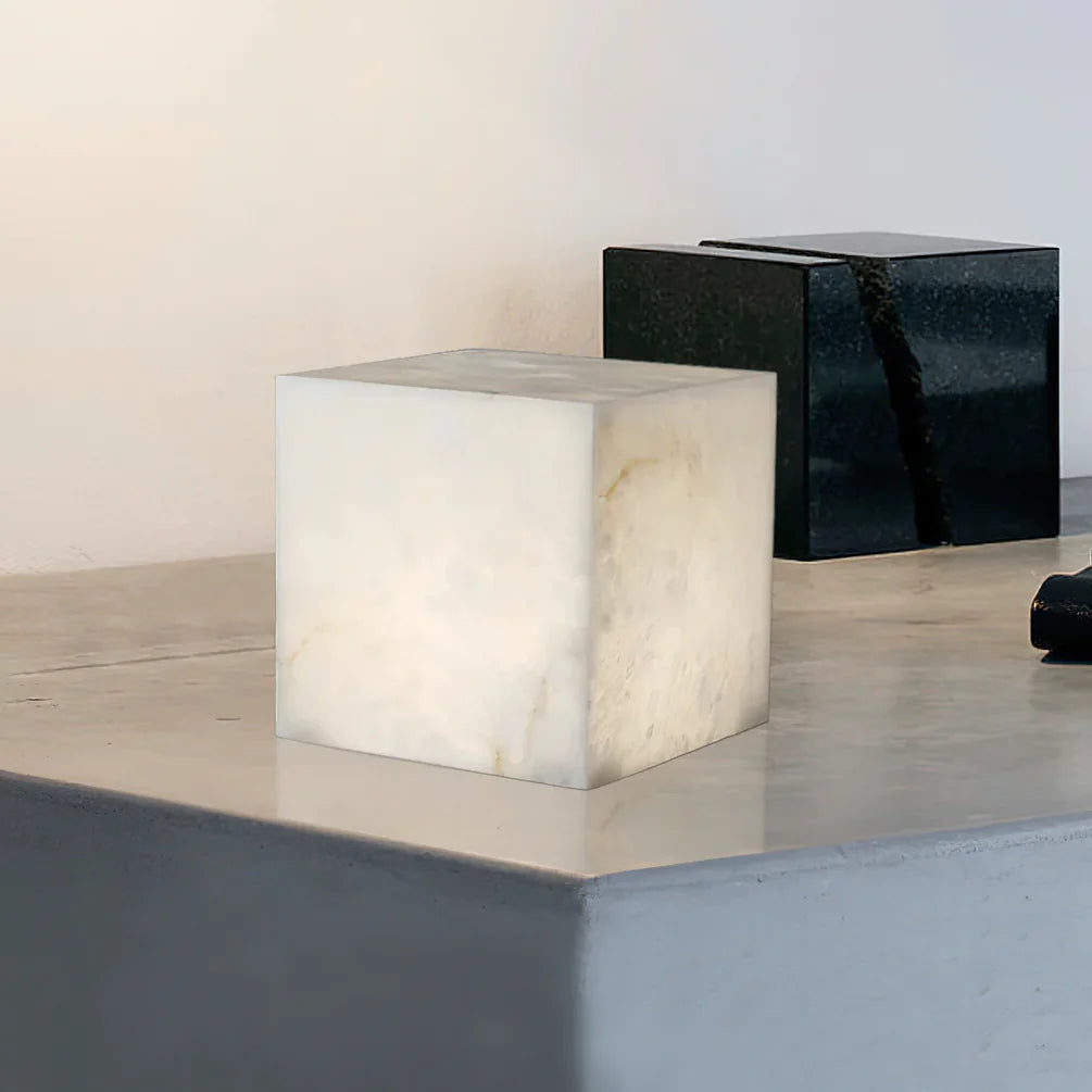 Alabaster Cubic Table Lamp - Nuvé