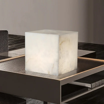 Alabaster Cubic Table Lamp - Nuvé